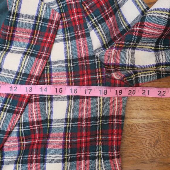 GIORGIO SANT ANGELO tartan plaid blazer vintage wool 12 red green scottish pockt - Picture 11 of 12
